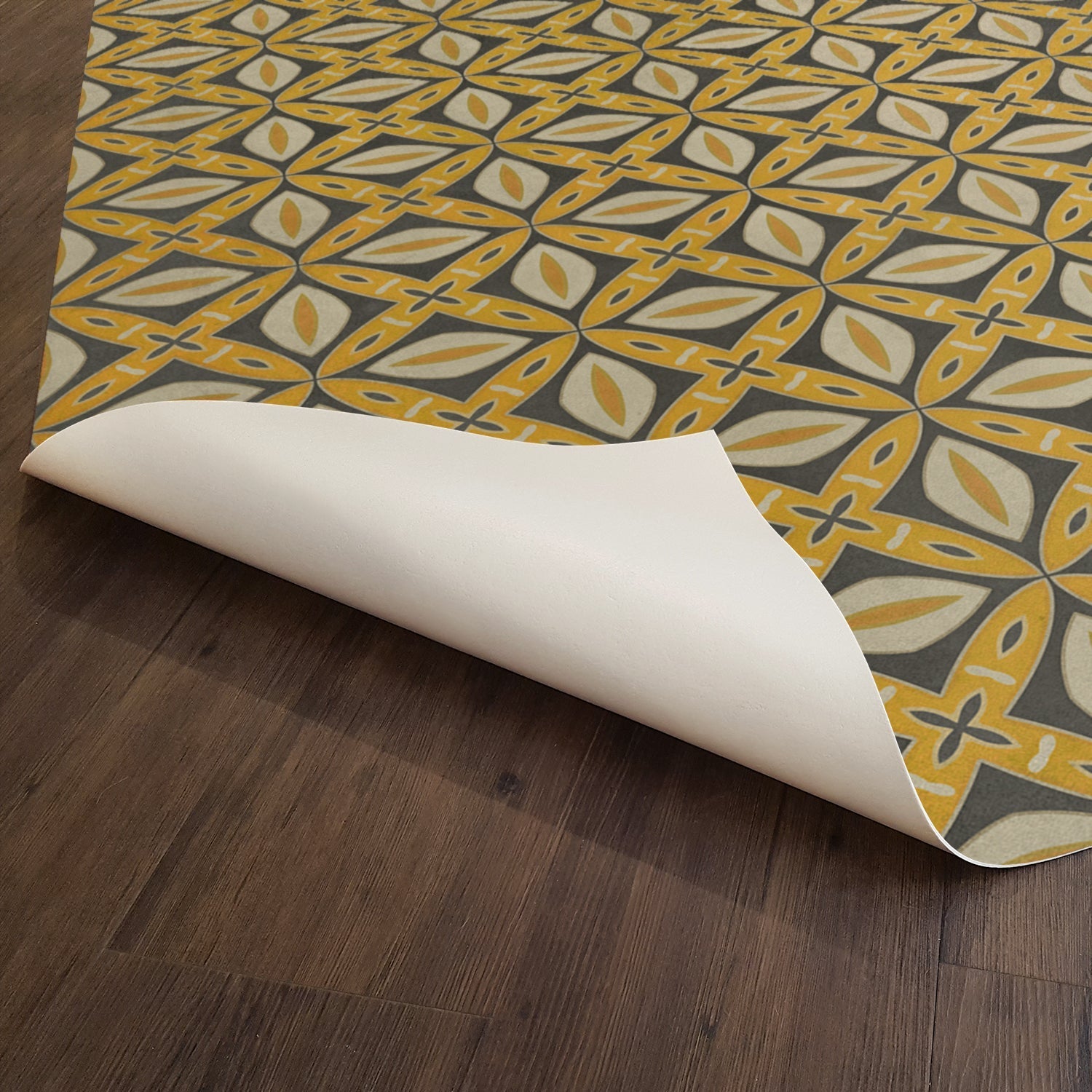 Pattern 82 Canary Robb Vinyl Floor Cloth