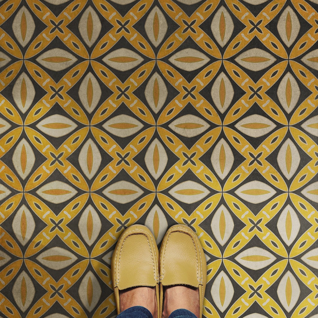Pattern 82 Canary Robb Vinyl Floor Cloth
