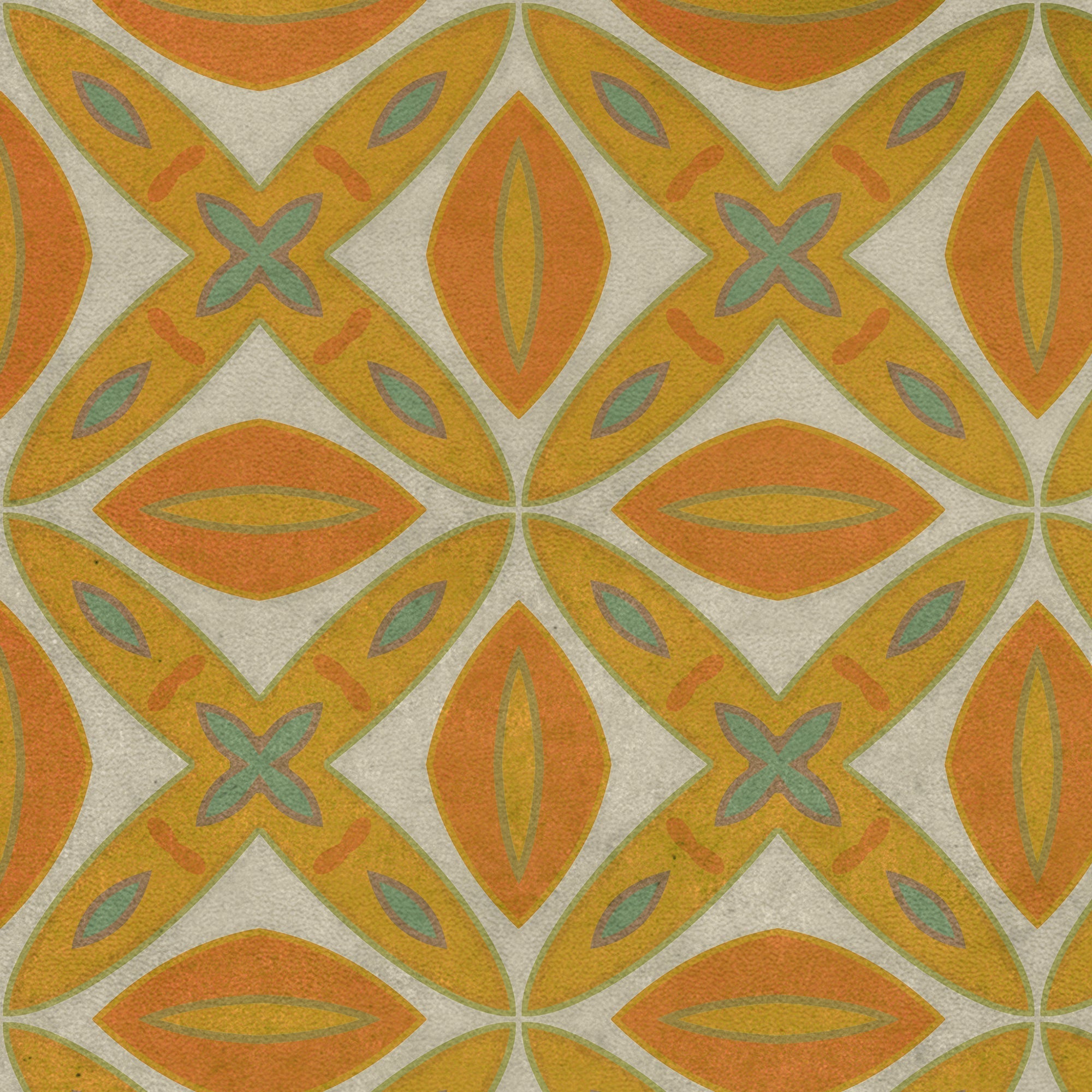 Pattern 82 Tiger Lily Vinyl Floor Cloth