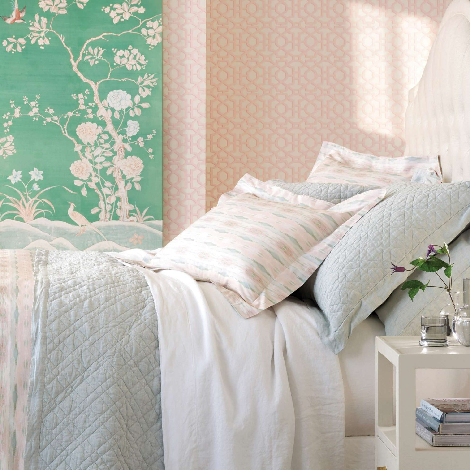 Pine Cone Hill Washed Linen Quilted Sham