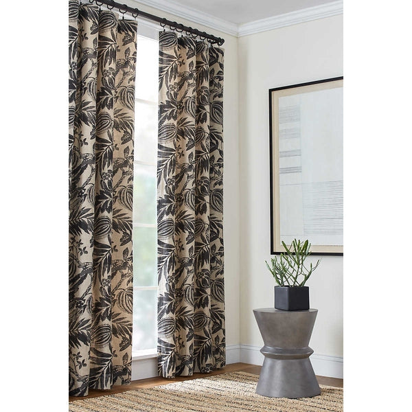 Pine Cone Hill Antigua Black Linen Curtain Panel