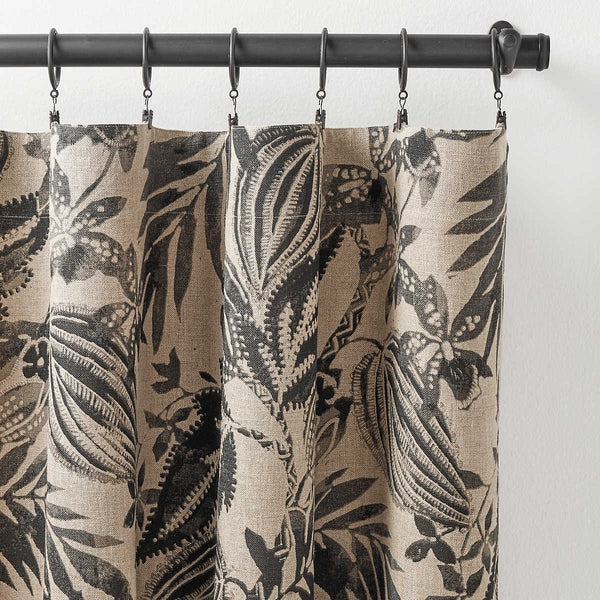 Pine Cone Hill Antigua Black Linen Curtain Panel