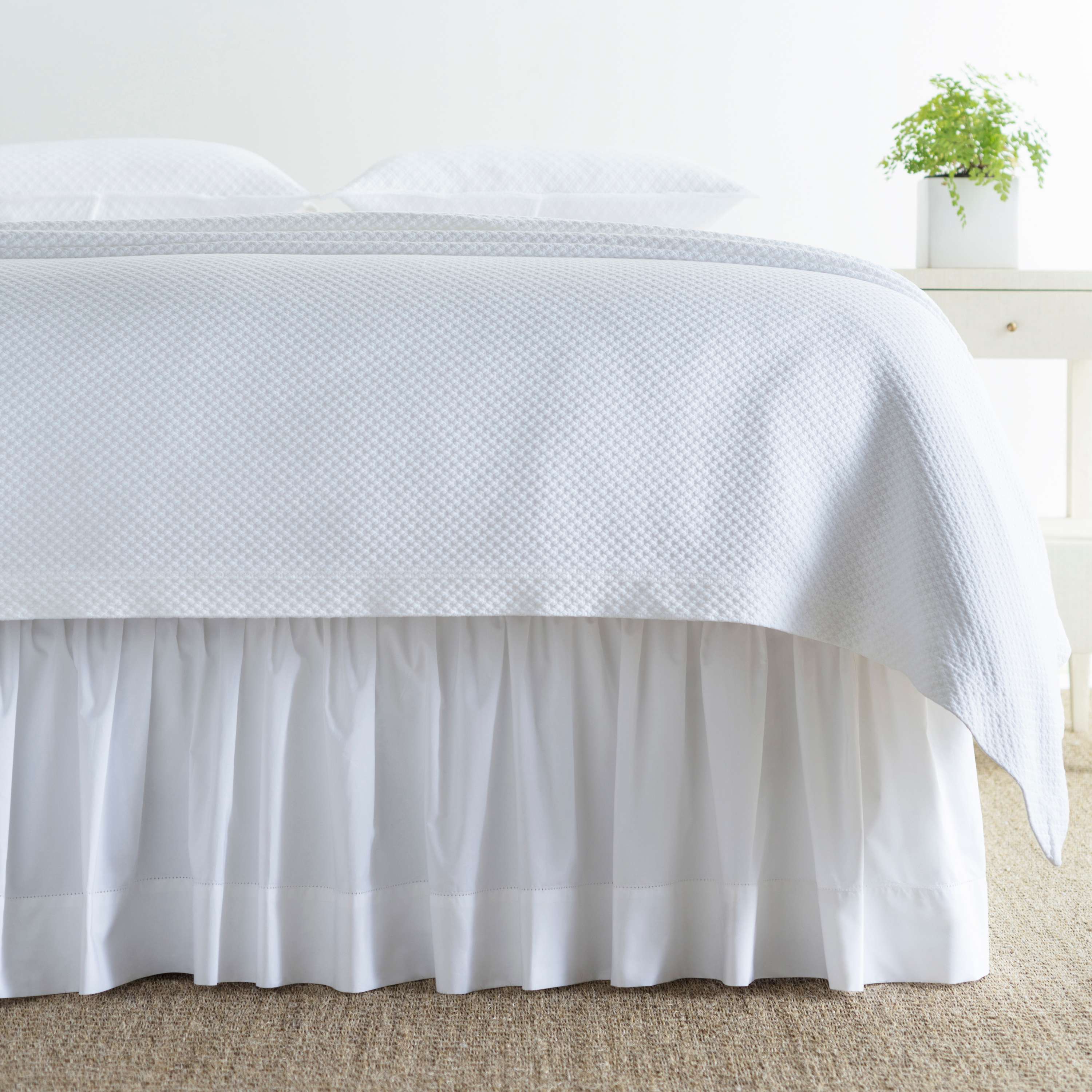 Pine Cone Hill Classic Hemstitch White Bed Skirt
