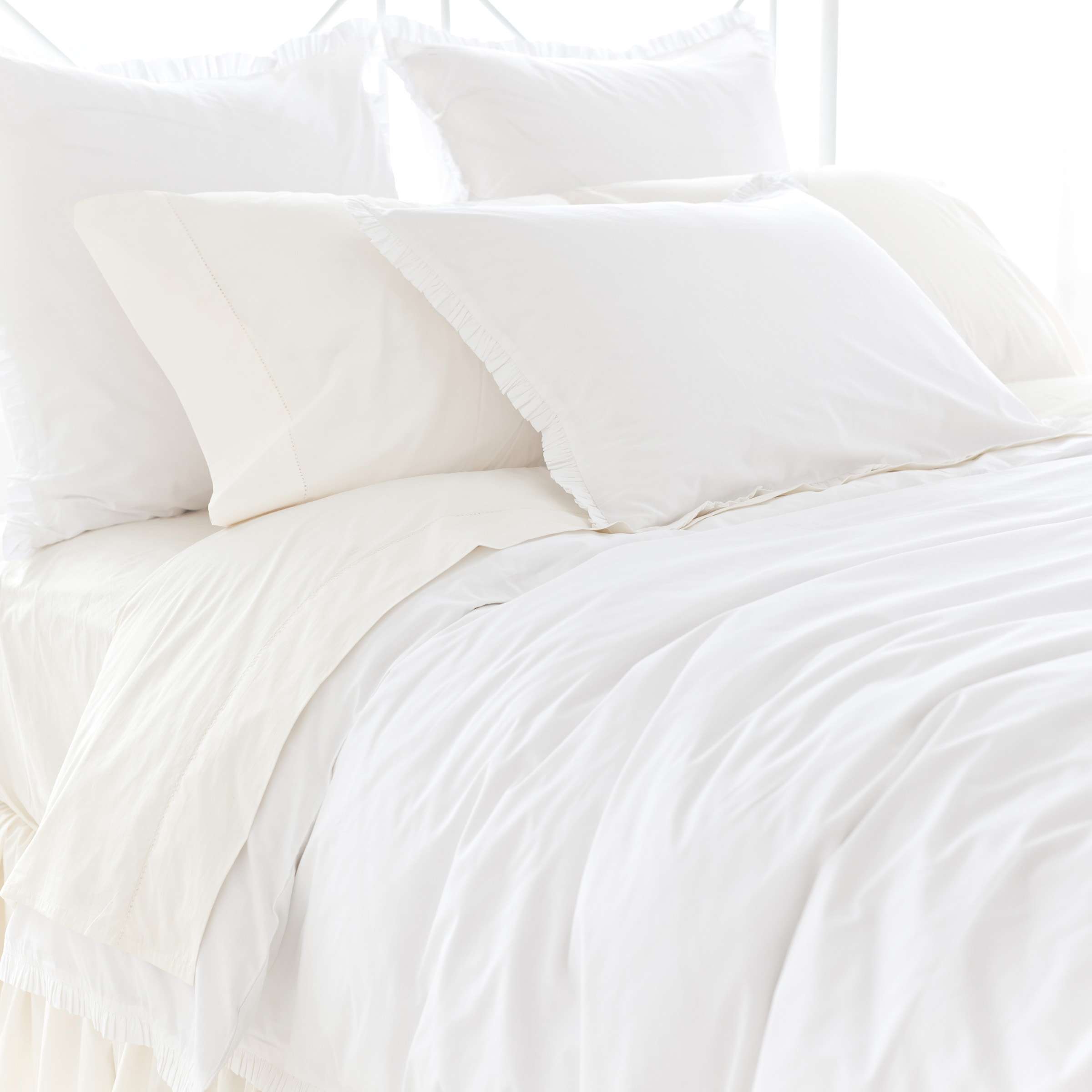 Pine Cone Hill Classic Ruffle White Duvet Cover