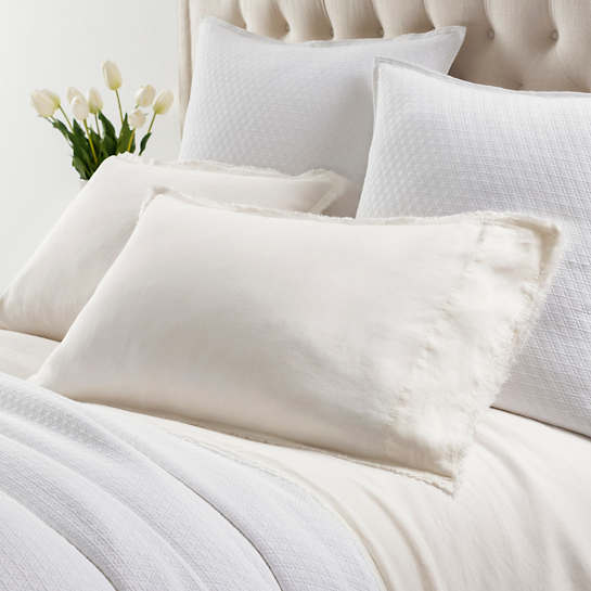 Pine Cone Hill Faye Linen Dove White Sheet Set