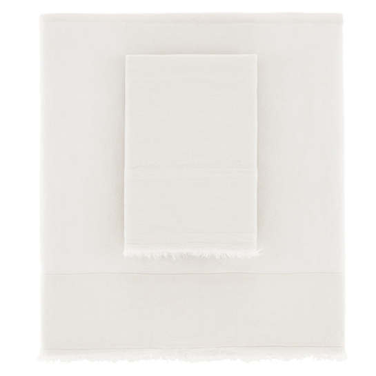 Pine Cone Hill Faye Linen Dove White Sheet Set