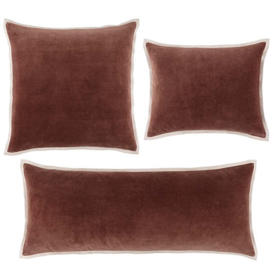 Pine Cone Hill Gehry Velvet/Linen Russet Decorative Pillow