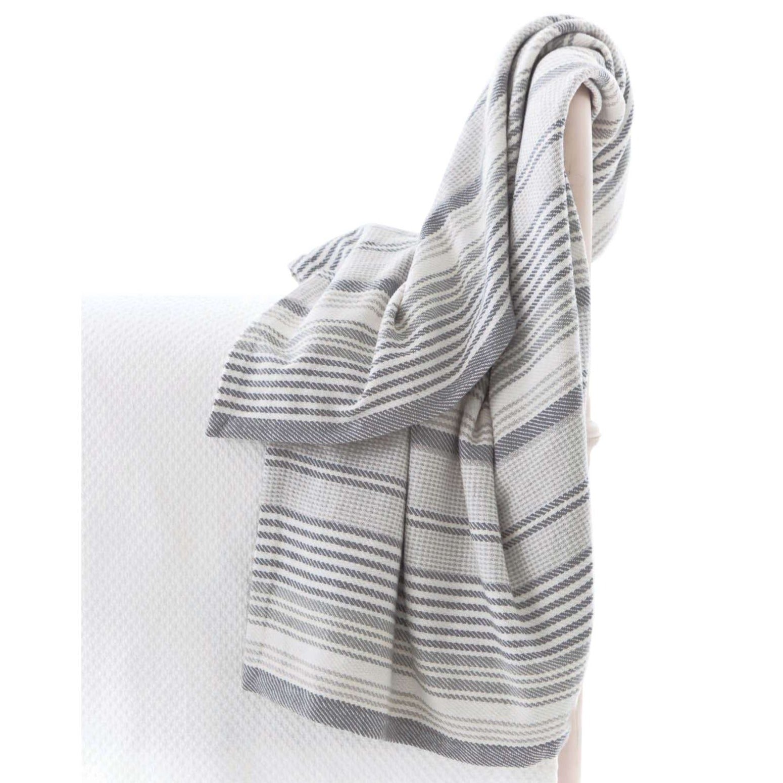 Pine Cone Hill Gradation Ticking Woven Cotton Throw