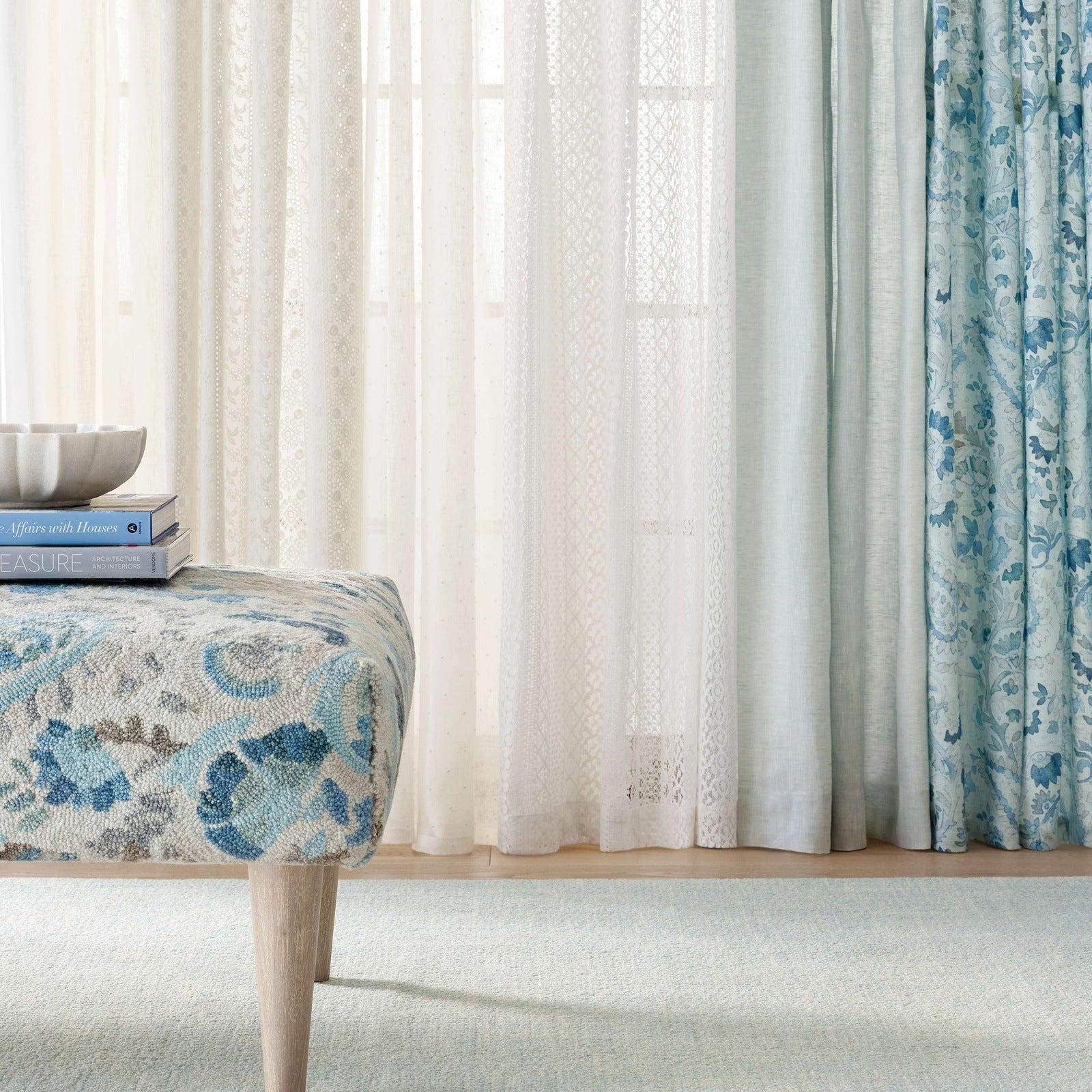 Pine Cone Hill Lush Linen Sky Curtain Panel