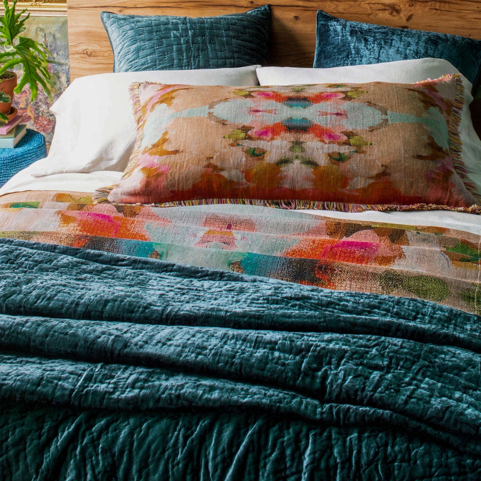 Pine Cone Hill Matte Velvet Juniper Quilt