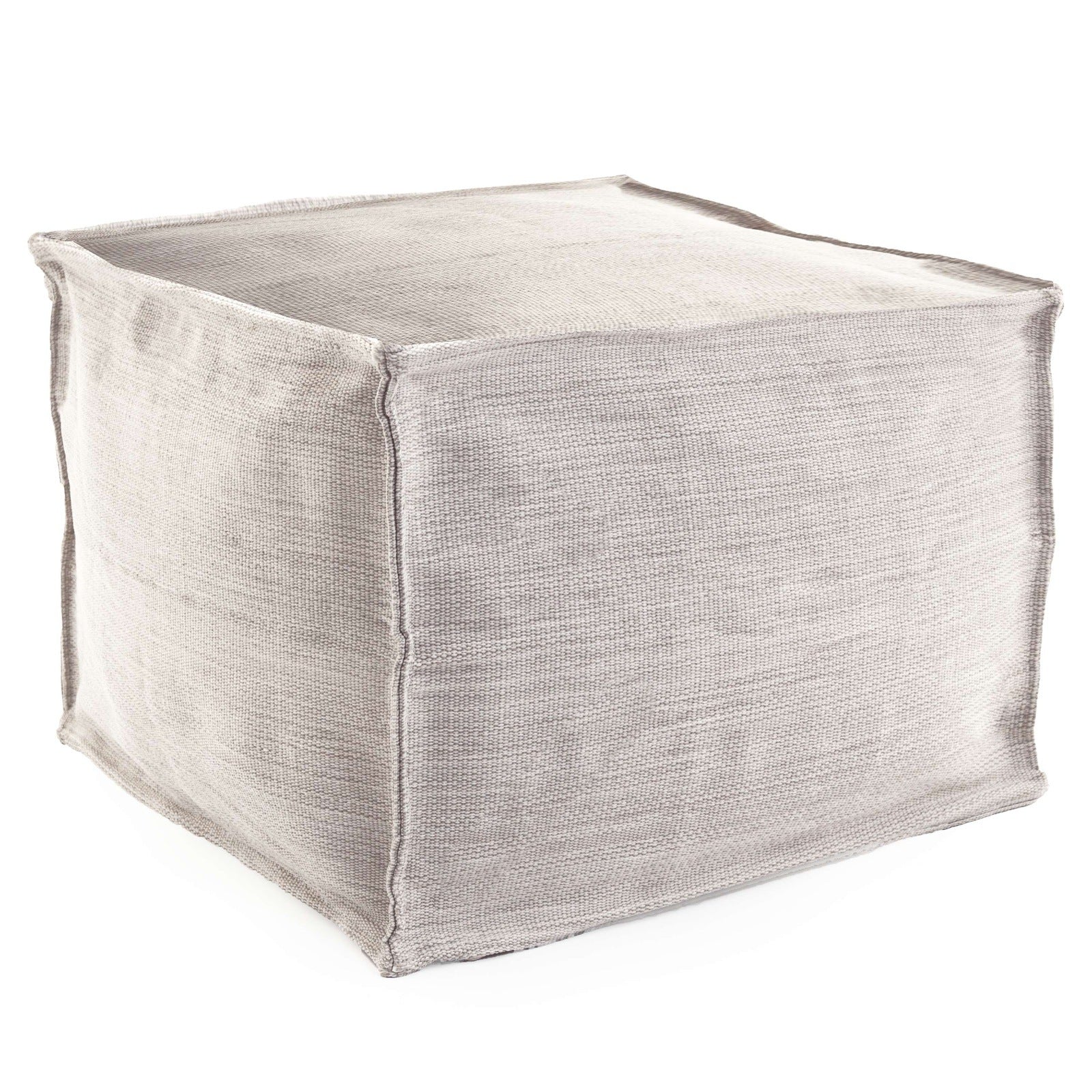 Pine Cone Hill Mingled Platinum Indoor/Outdoor Pouf
