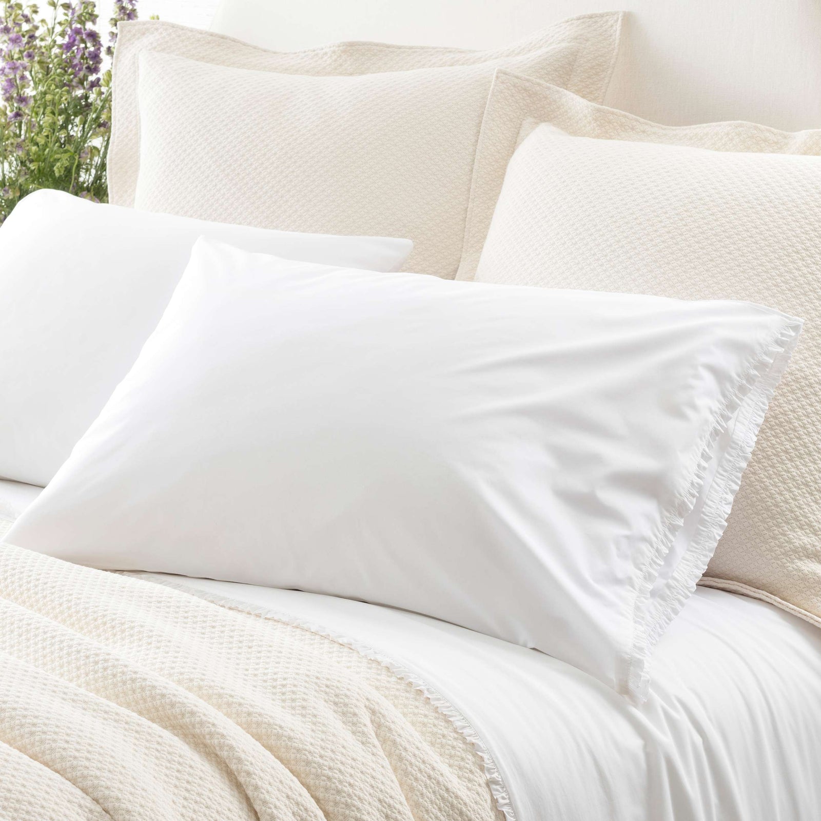 Pine Cone Hill Petite Ruffle White Pillowcase Set