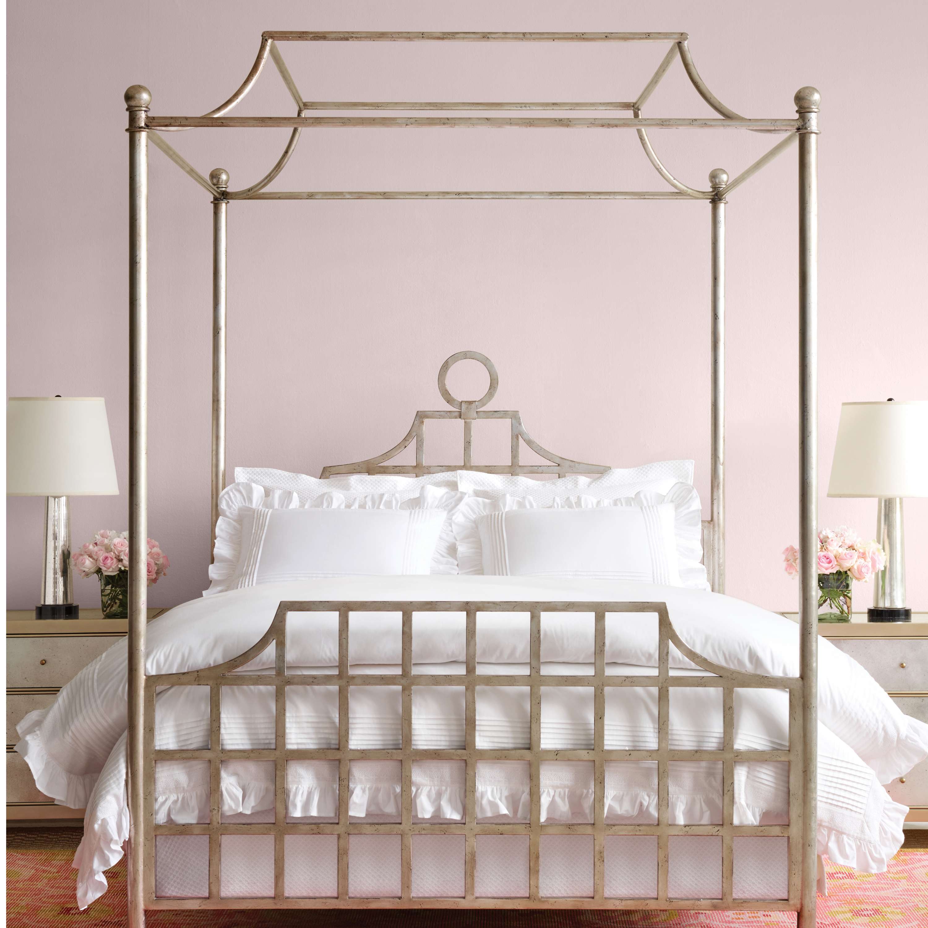 Pine Cone Hill Petite Trellis White Matelasse Box Spring Cover