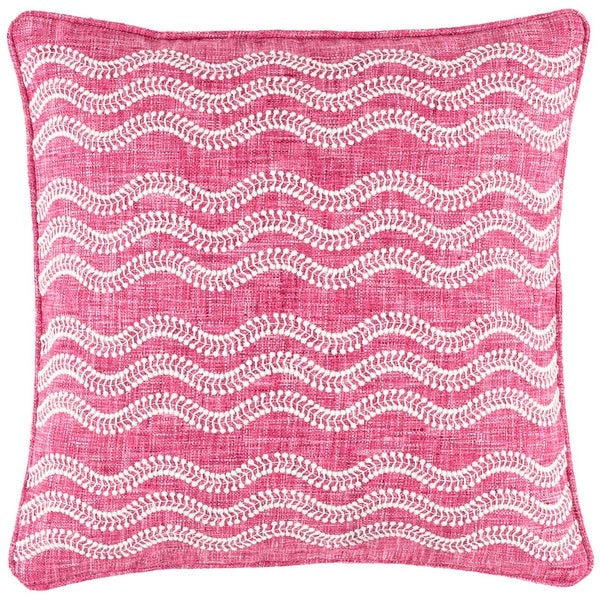 Pine Cone Hill Scout Embroidered Fuchsia Indoor/Outdoor Pillow