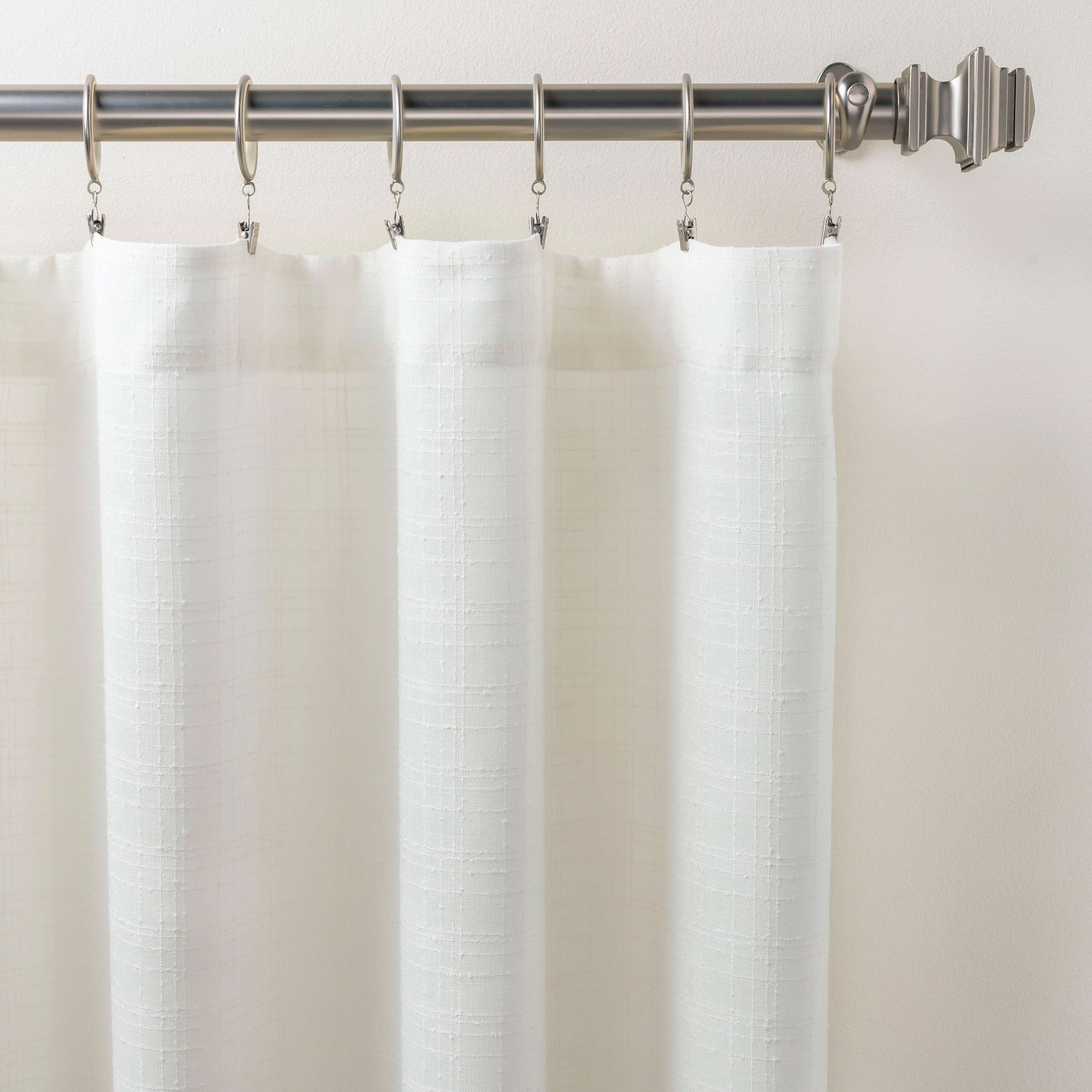 Pine Cone Hill Textured Sheer Dove White Curtain Panel