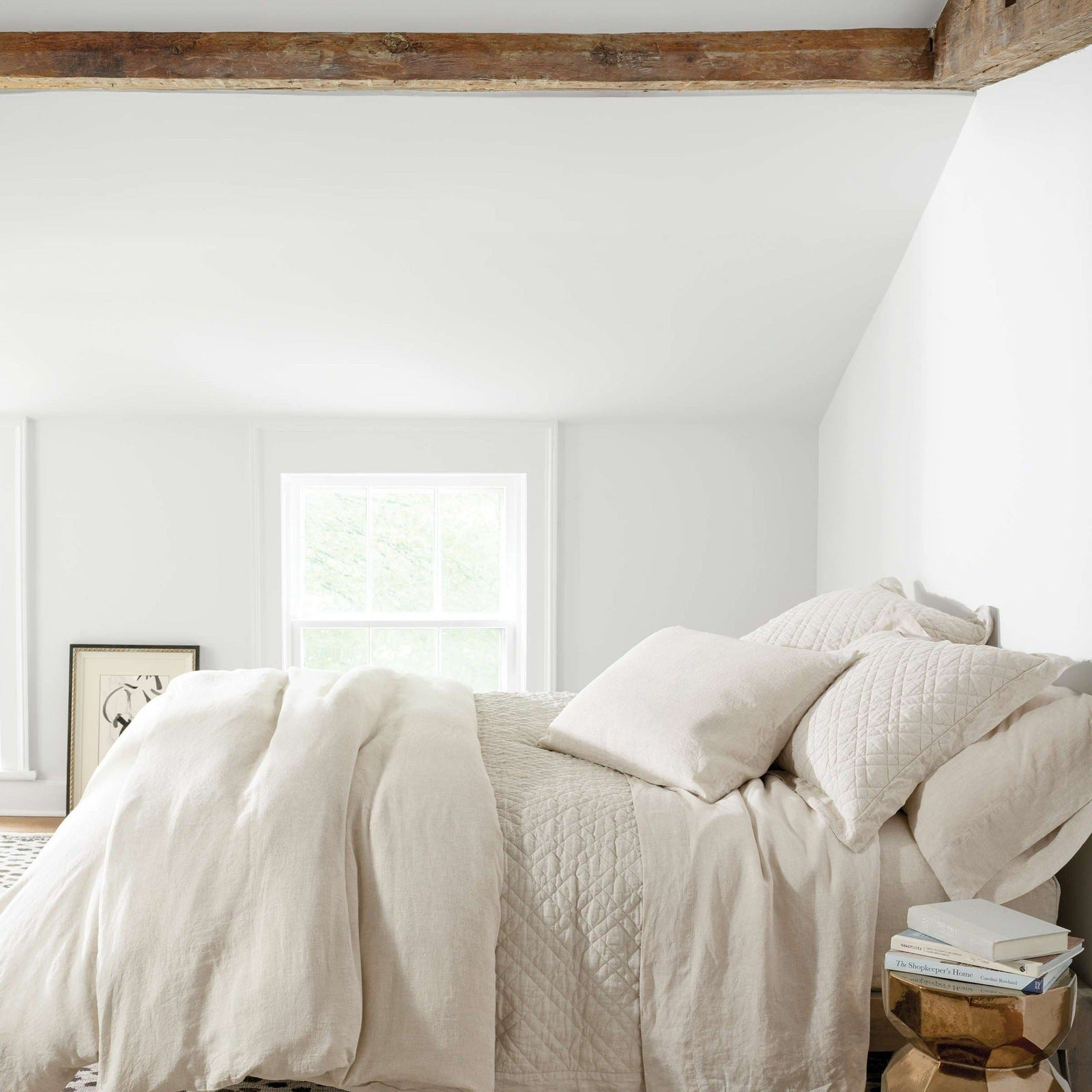 Pine Cone Hill Washed Linen Ivory Quilt