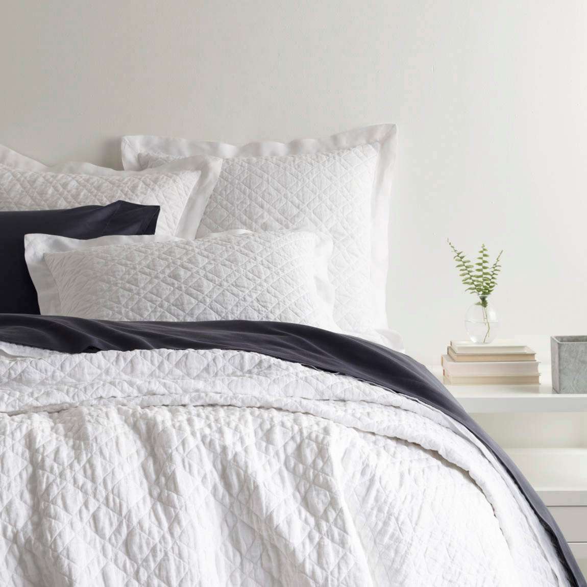 Pine Cone Hill Washed Linen White Quilt