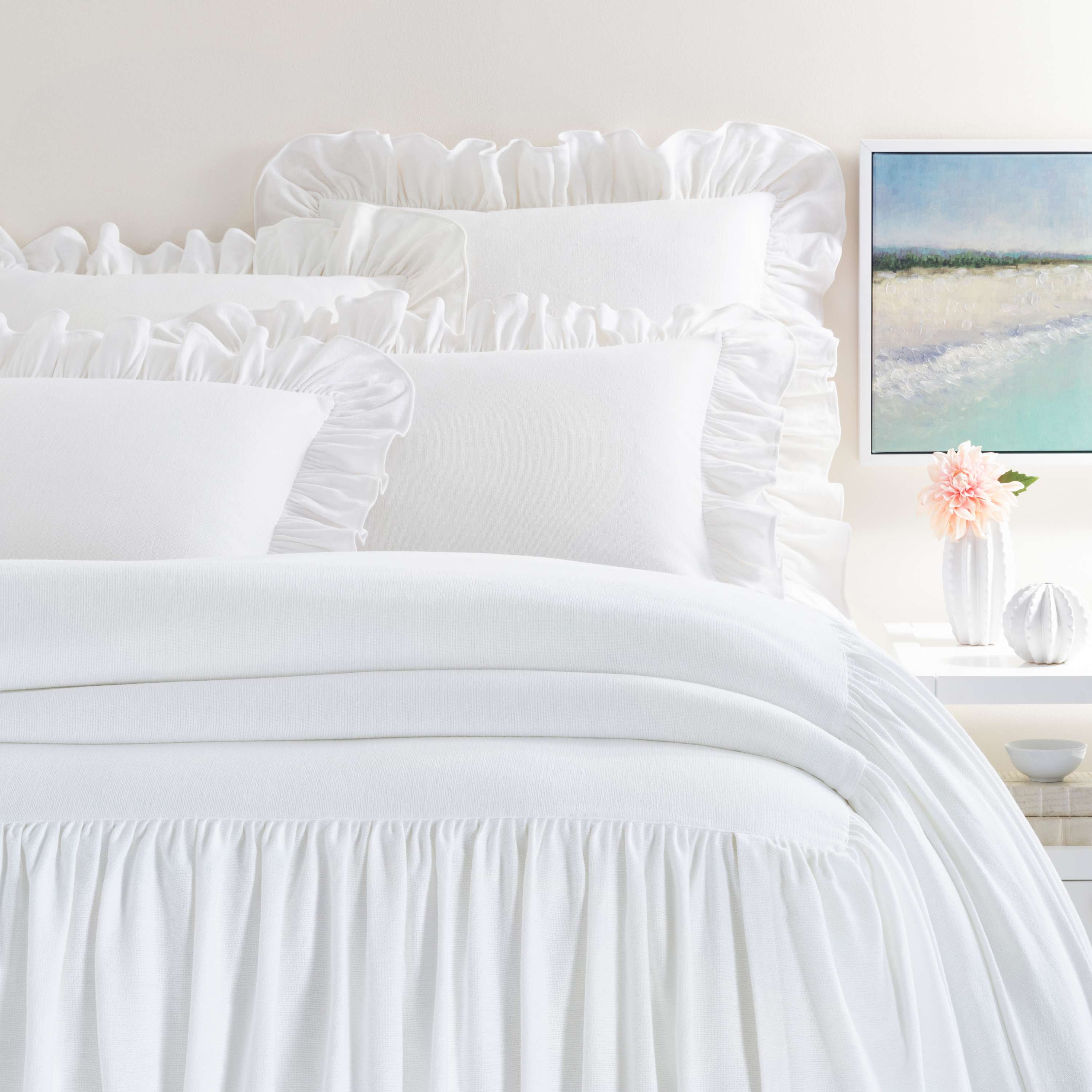 Pine Cone Hill Wilton White Bedspread