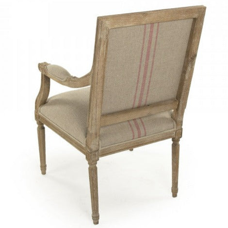 Red Stripe Louis Arm Chair