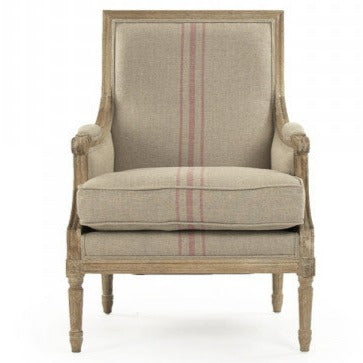 Red Stripe Louis Club Chair