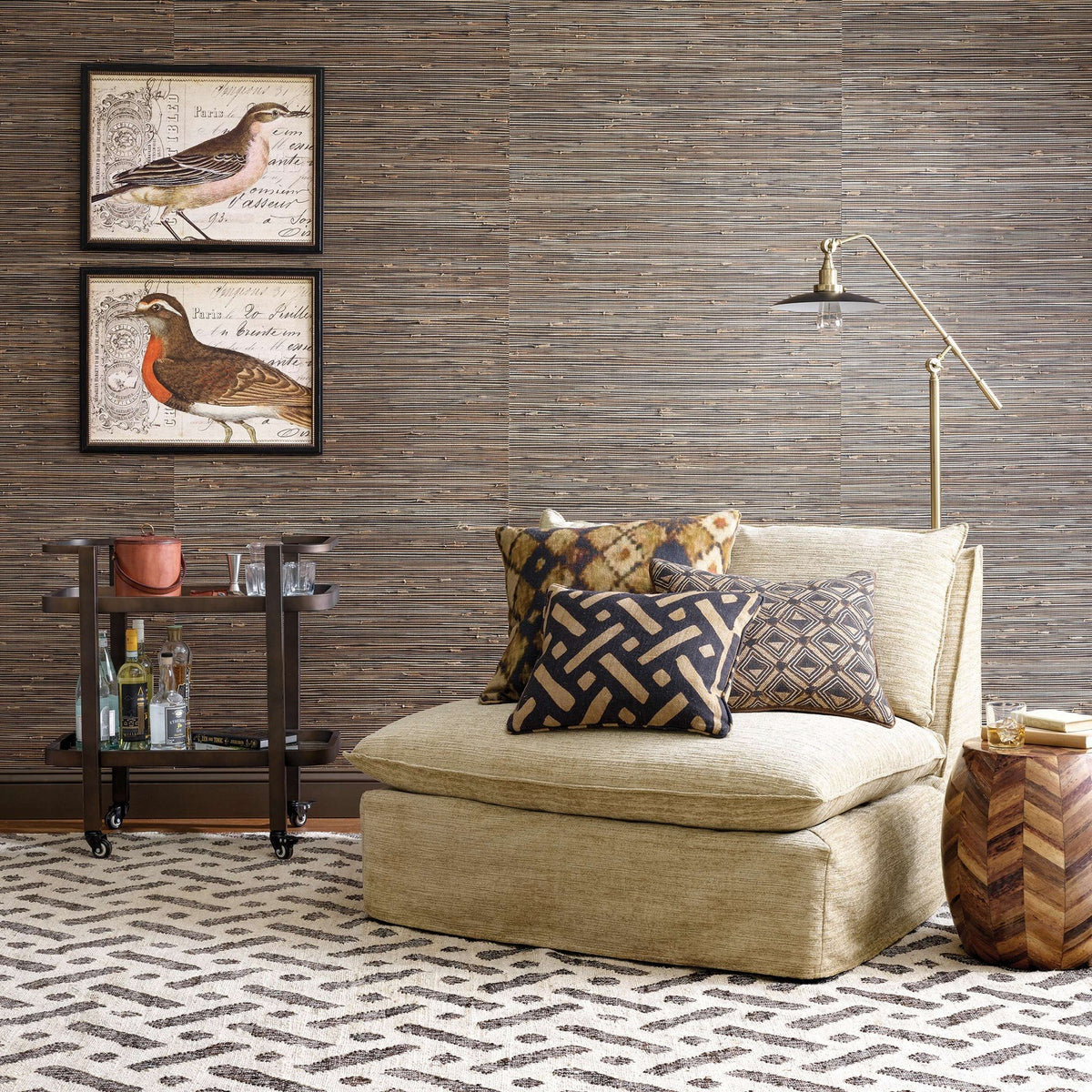 Black Grasscloth Wallpaper Interior Design Veer Decor Rafia Grasscloth