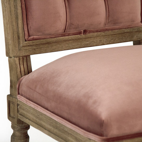 Rose Velvet Louis Side Chair