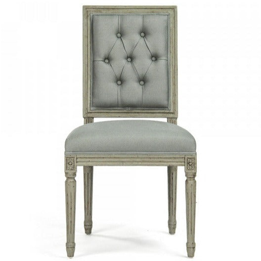 Sage Linen Louis Side Chair