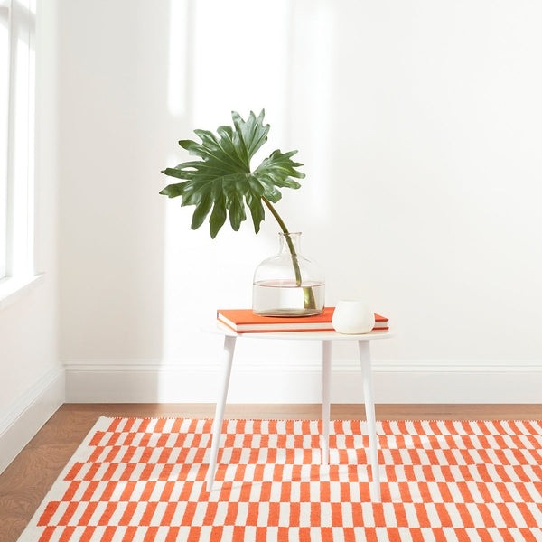 Sailing Stripe Tangerine Handwoven Indoor/Outdoor Rug