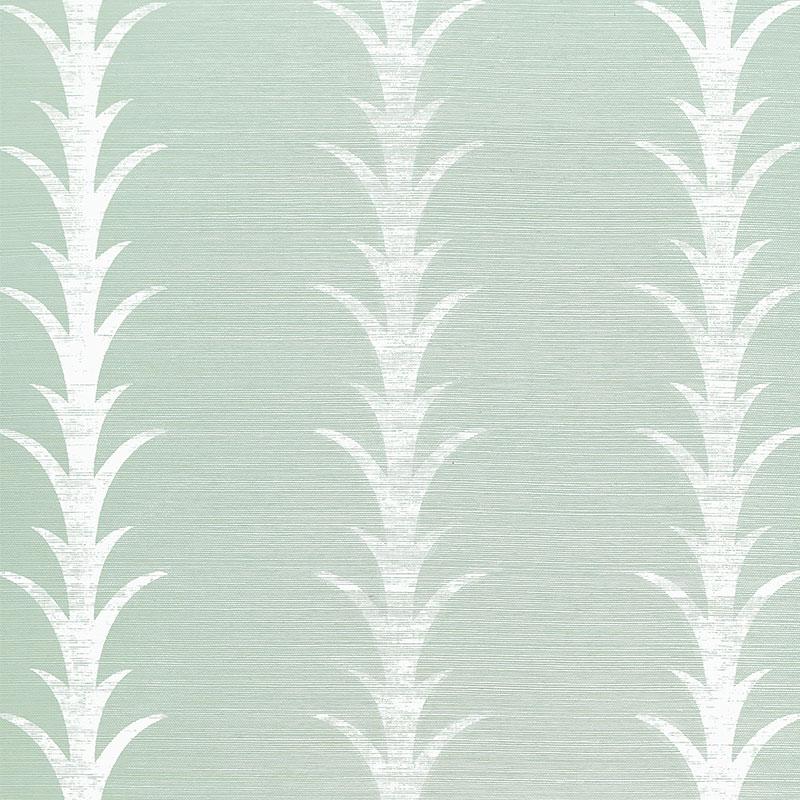 Schumacher Acanthus Stripe Sisal Wallpaper