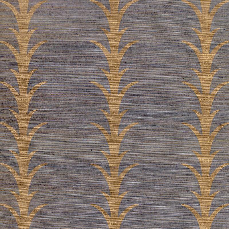 Schumacher Acanthus Stripe Sisal Wallpaper
