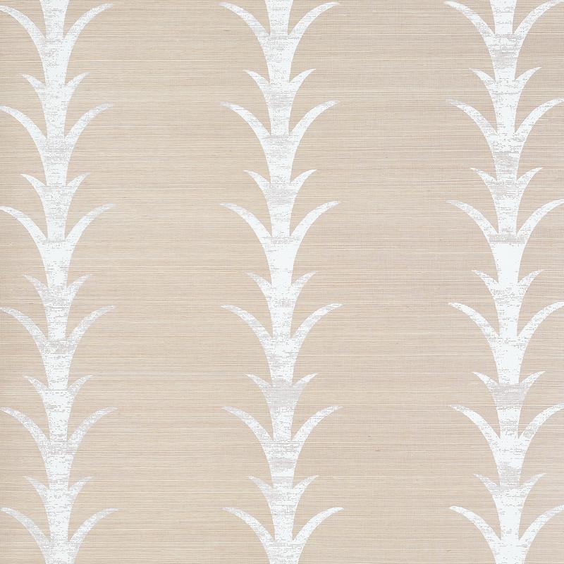 Schumacher Acanthus Stripe Sisal Wallpaper