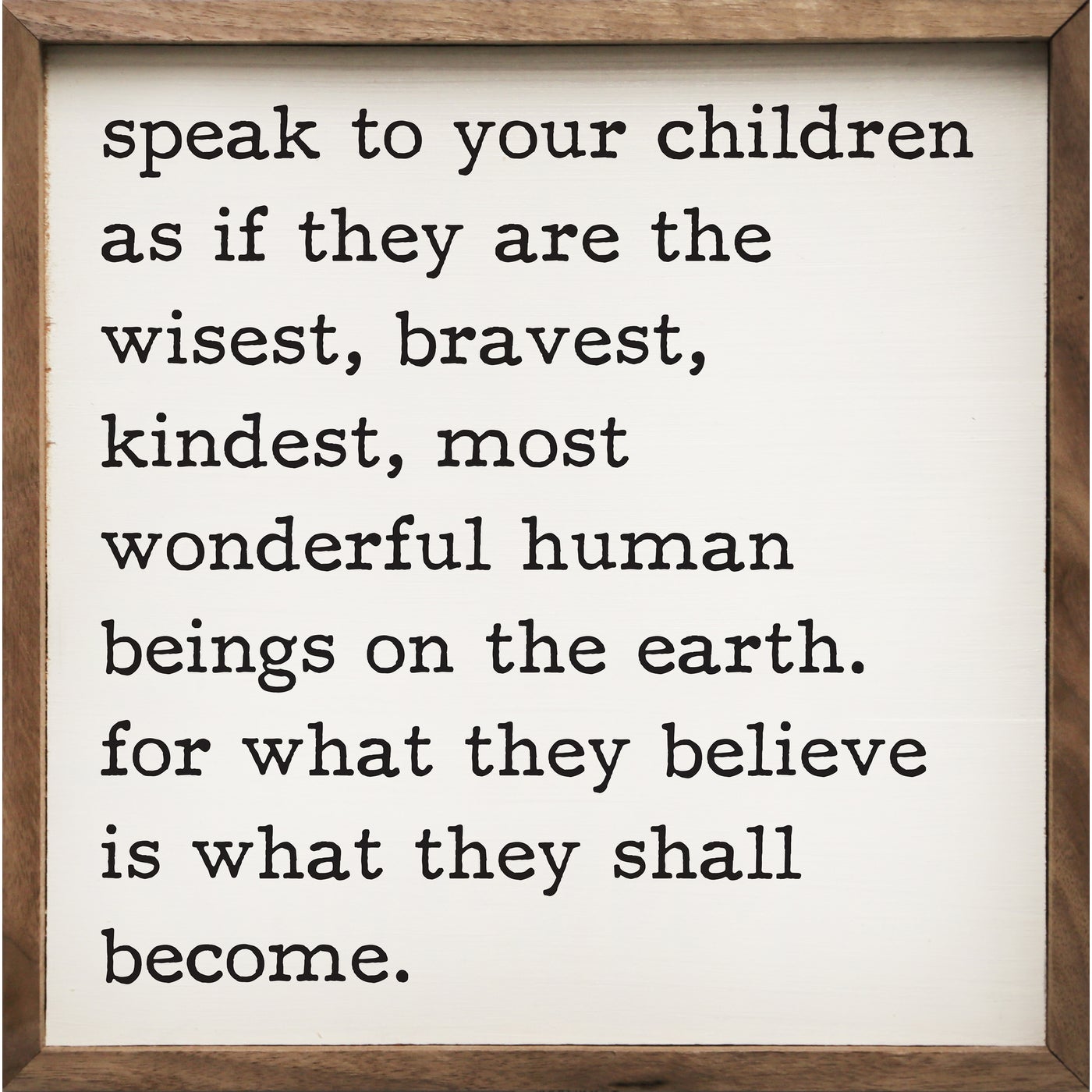 Speak To Your Children White Wood Framed Print