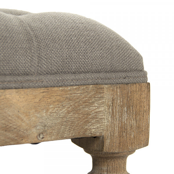 Square Grey Tufted Ottoman