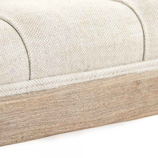 Square Tufted Limed Grey Oak Ottoman