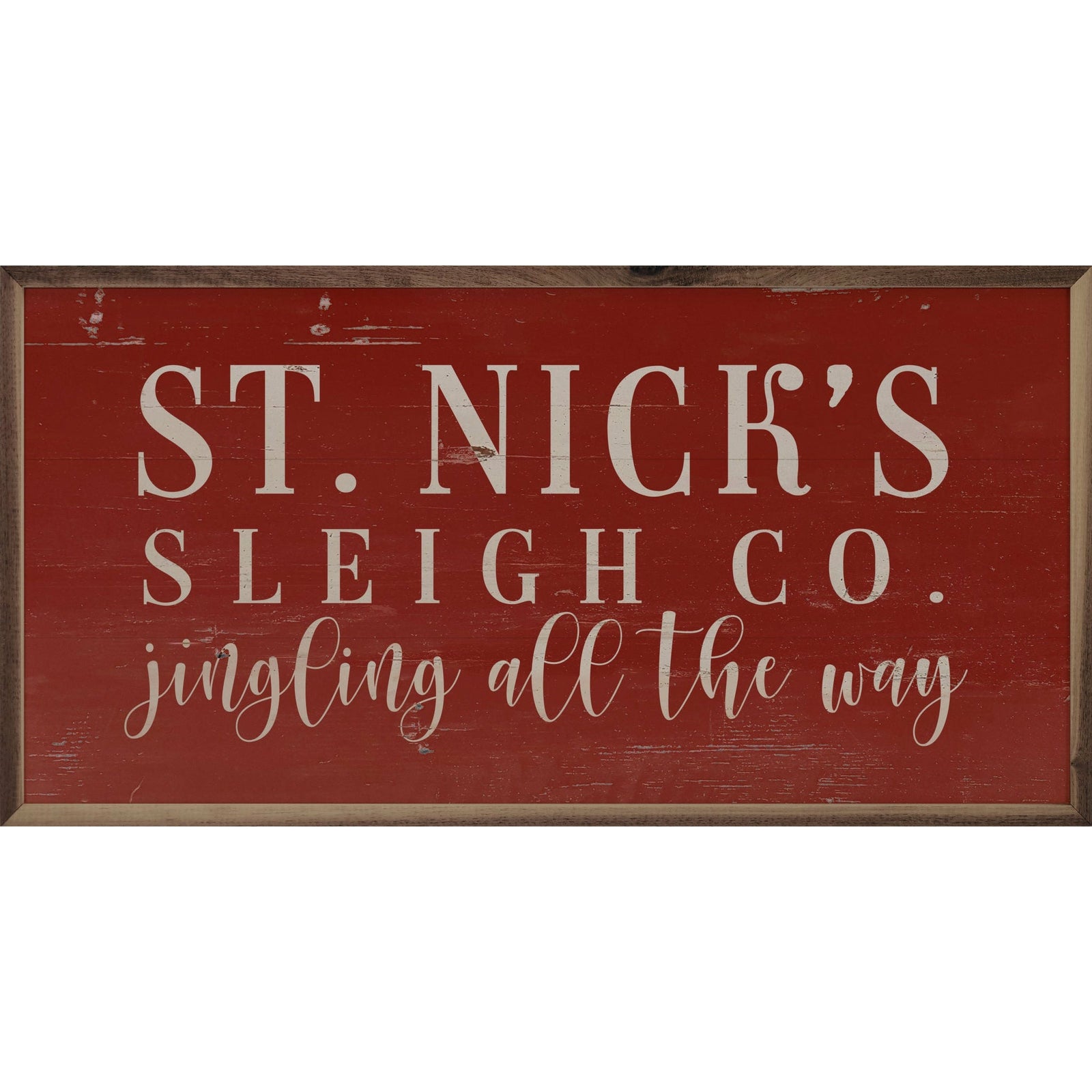 St. Nick’s Sleigh Co. Wood Framed Print