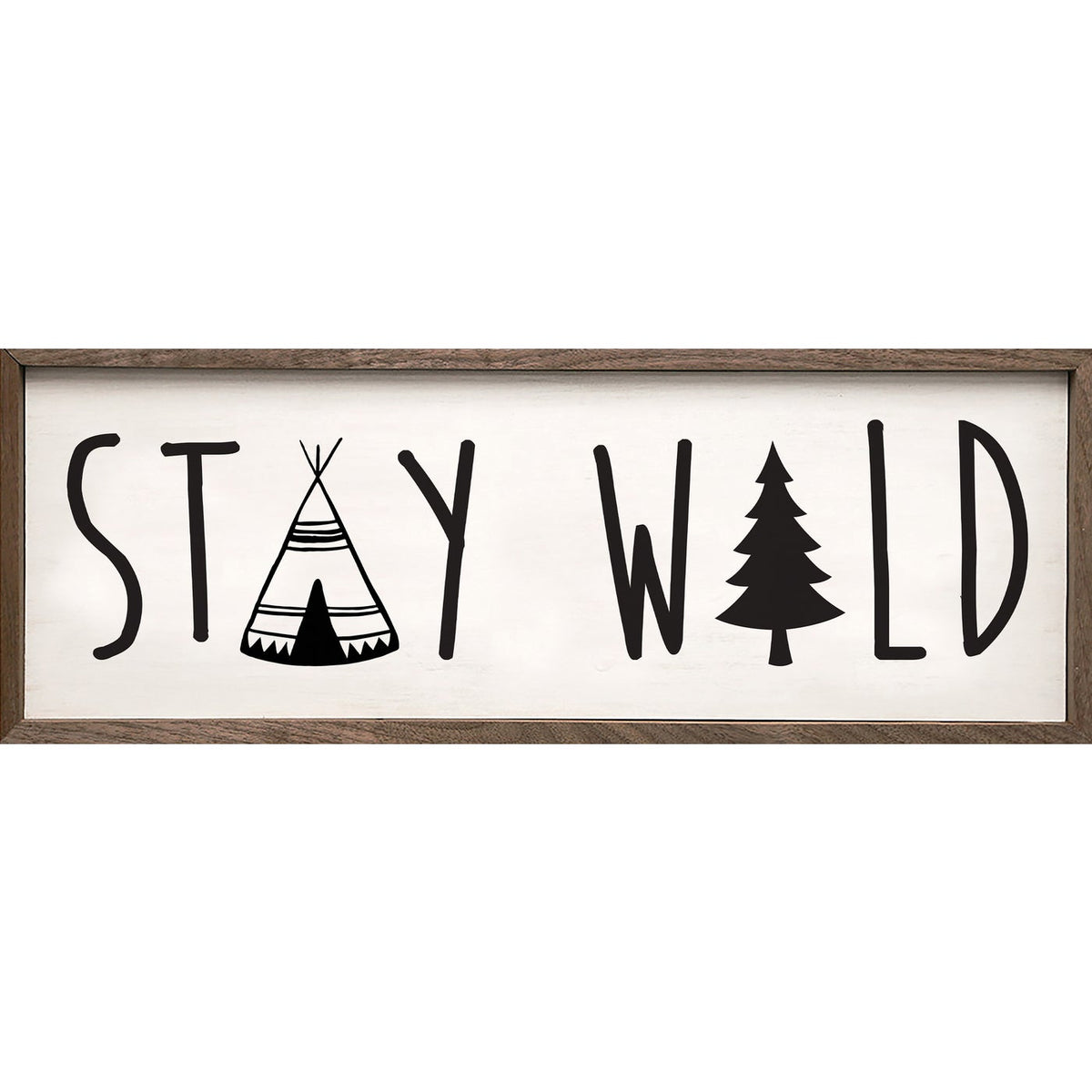 Stay Wild Teepee Wood Framed Print