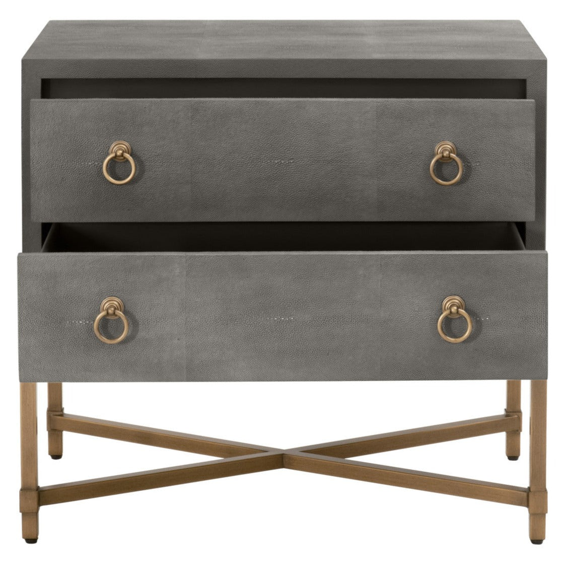 Strand Gray Shagreen 2-Draw Nightstand