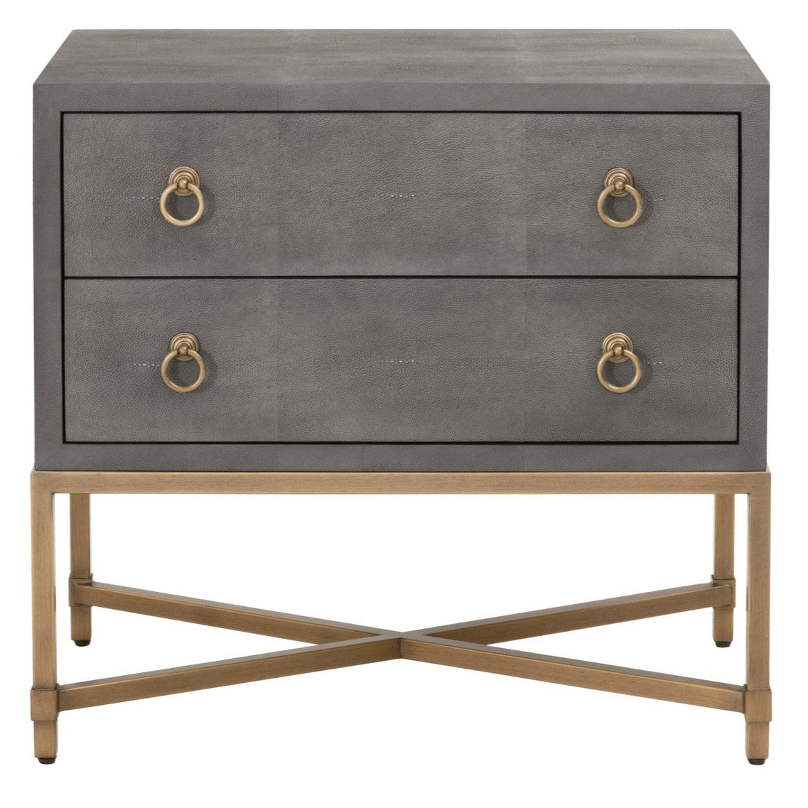 Strand Gray Shagreen 2-Draw Nightstand