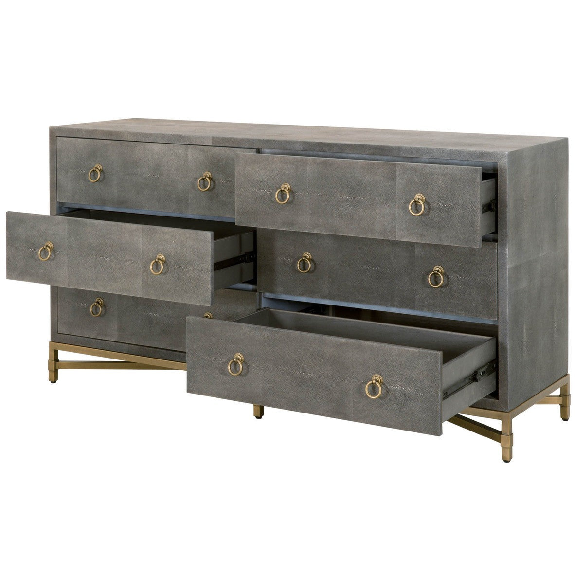 Strand Gray Shagreen 6-Draw Double Dresser