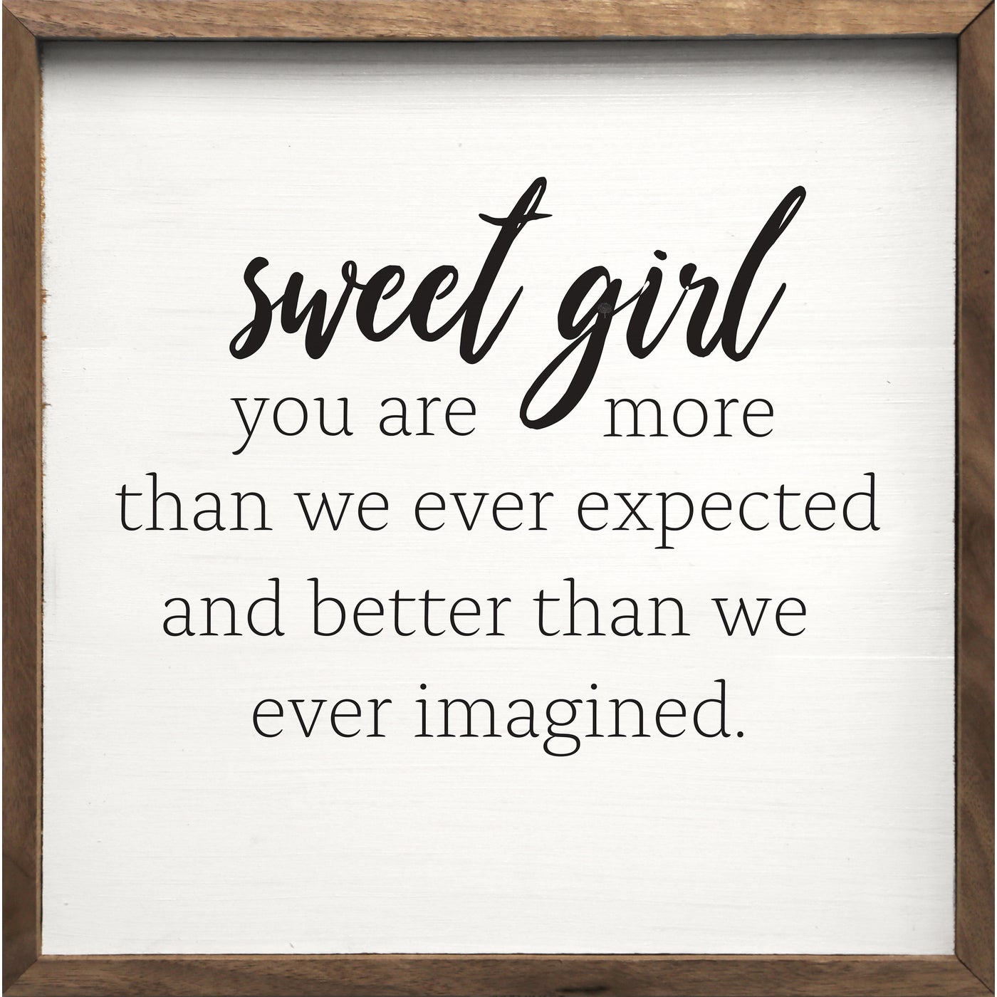 Sweet Girl White Wood Framed Print