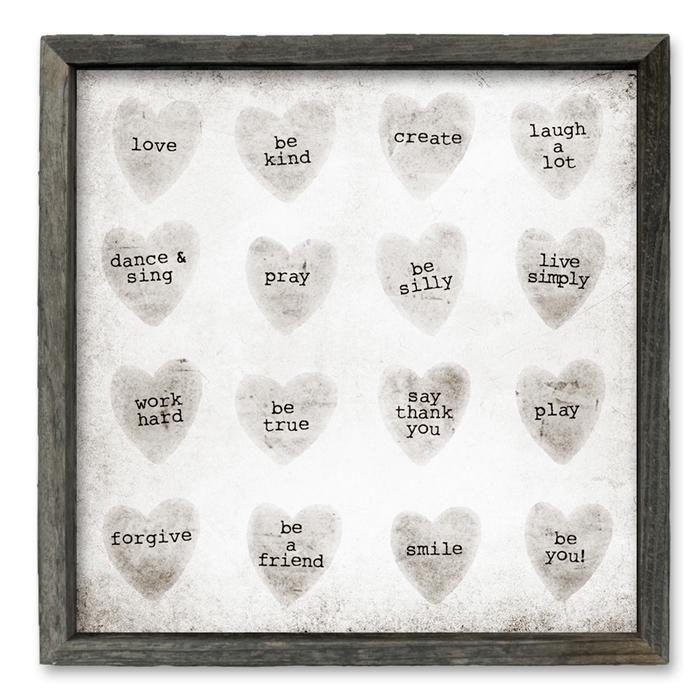 Sweet Gumball Candy Hearts Framed Art
