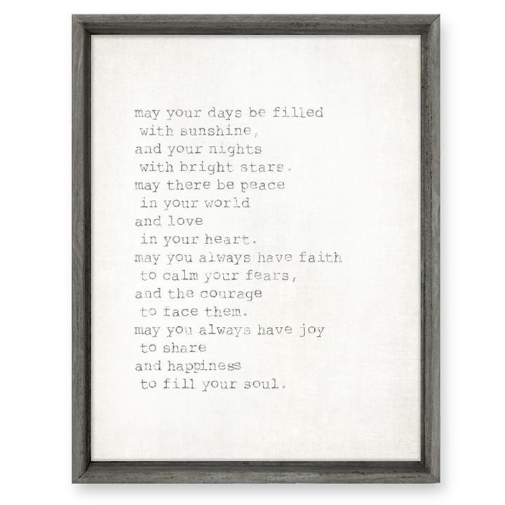 Sweet Gumball May Your Days Be Filled Framed Art