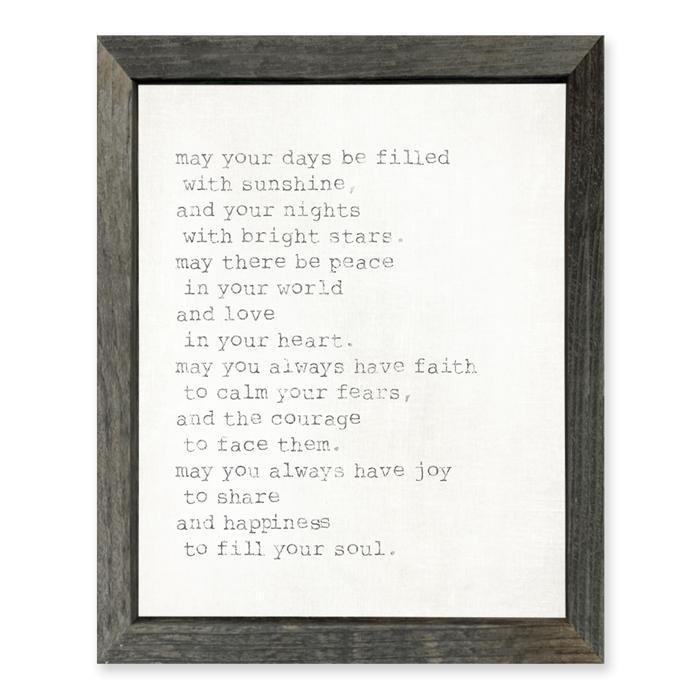 Sweet Gumball May Your Days Be Filled Framed Art