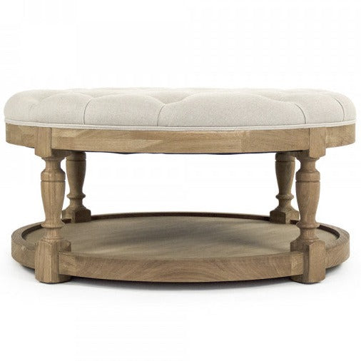 Tammy Natural Linen Ottoman