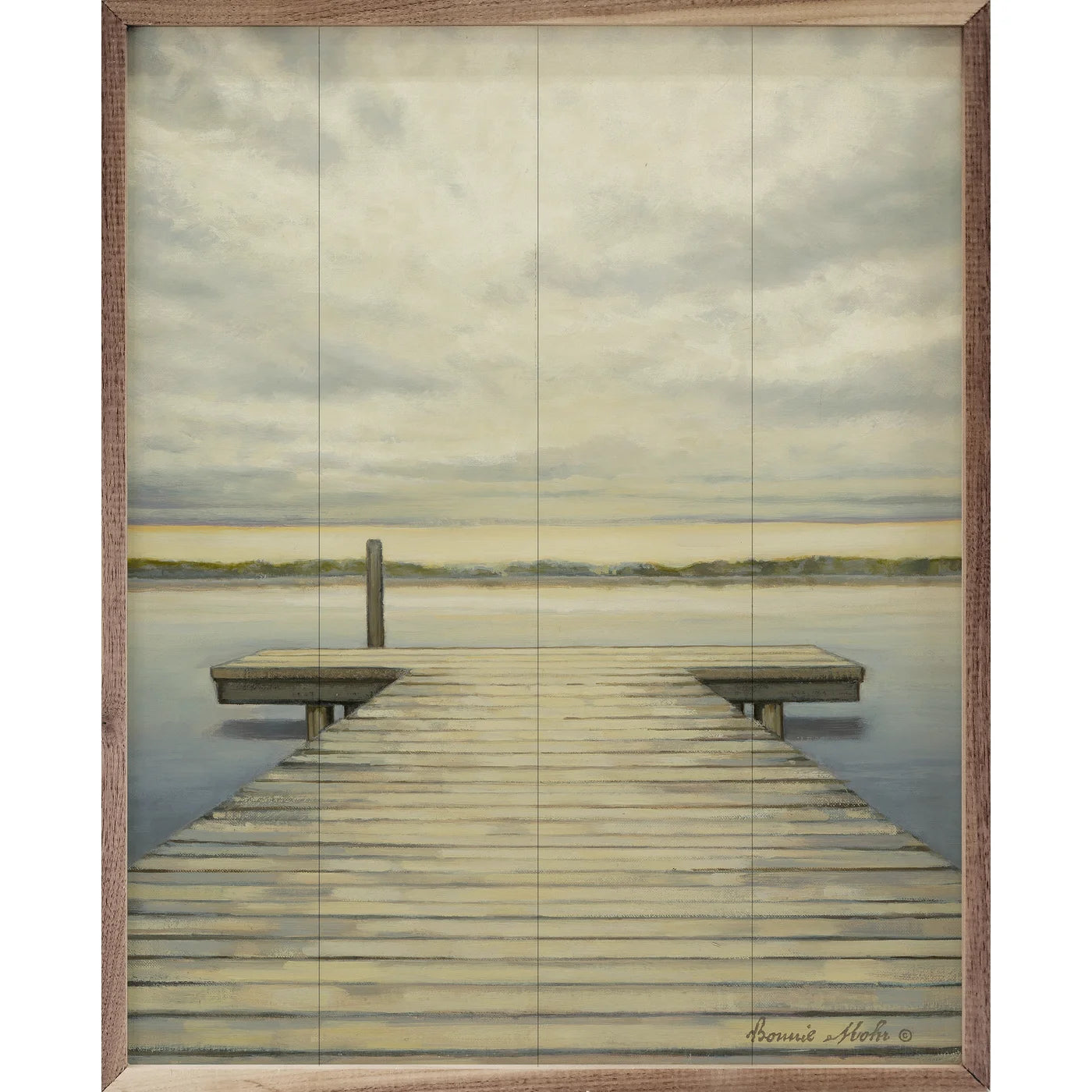 The Dock By Bonnie Mohr Wood Framed Print