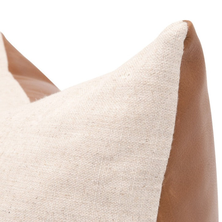 The Better Together 22" Whiskey Brown Leather Essential Pillow