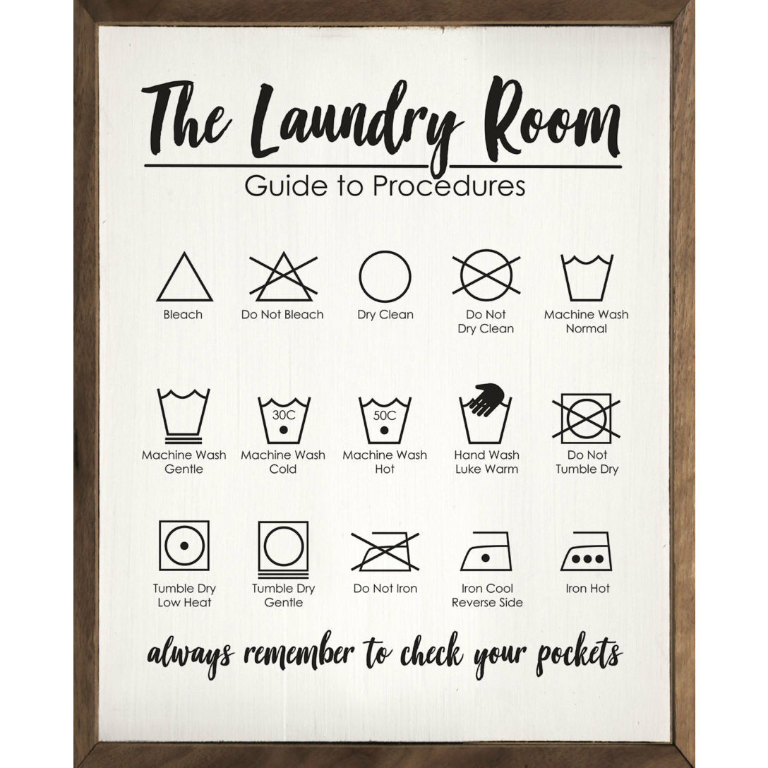 The Laundry Room Procedures Wood Framed Print