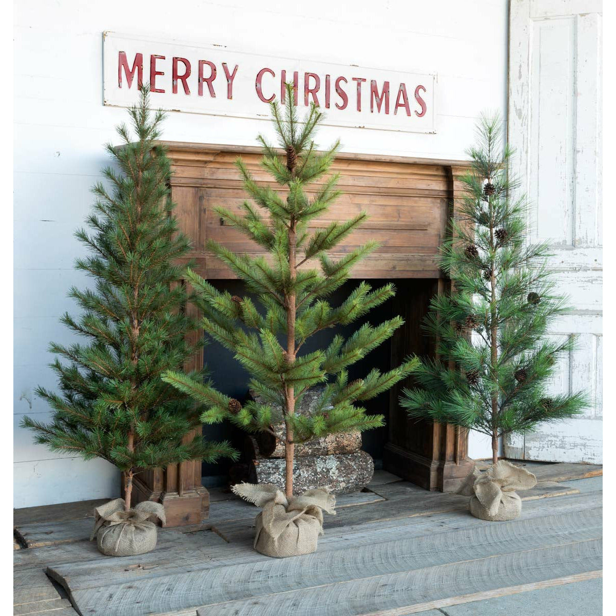 Third Year Faux Seedling Christmas Trees Set