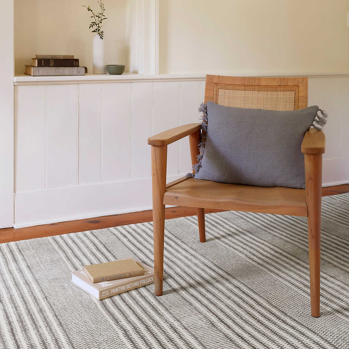 Tracks Grey Hand Loom Knotted Wool Rug