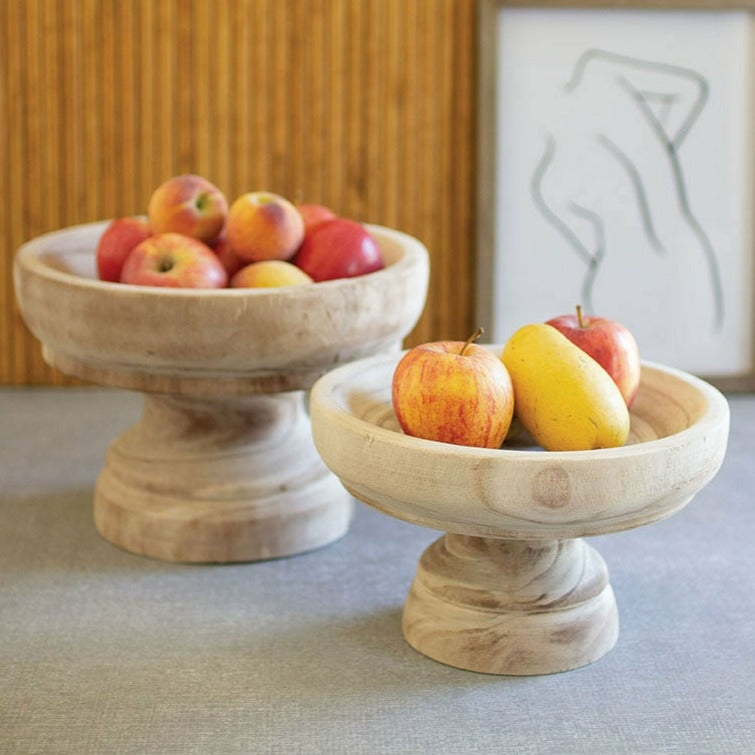 Turned Wooden Compotes Set